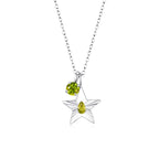 The Star Necklace with 4 Prong Solitaire Pendant WG (4mm) (Aug, Aug) - Eclat by Oui