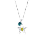 The Star Necklace with 4 Prong Solitaire Pendant WG (4mm) (Aug, Dec) - Eclat by Oui