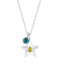 The Star Necklace with 4 Prong Solitaire Pendant WG (4mm) (Aug, Dec) - Eclat by Oui