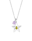 The Star Necklace with 4 Prong Solitaire Pendant WG (4mm) (Aug, Jun) - Eclat by Oui