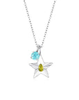The Star Necklace with 4 Prong Solitaire Pendant WG (4mm) (Aug, Mar) - Eclat by Oui