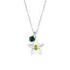 The Star Necklace with 4 Prong Solitaire Pendant WG (4mm) (Aug, May) - Eclat by Oui