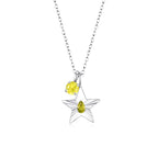 The Star Necklace with 4 Prong Solitaire Pendant WG (4mm) (Aug, Nov) - Eclat by Oui