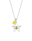 The Star Necklace with 4 Prong Solitaire Pendant WG (4mm) (Aug, Nov) - Eclat by Oui