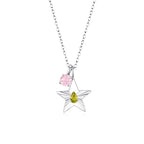 The Star Necklace with 4 Prong Solitaire Pendant WG (4mm) (Aug, Oct) - Eclat by Oui