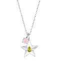 The Star Necklace with 4 Prong Solitaire Pendant WG (4mm) (Aug, Oct) - Eclat by Oui