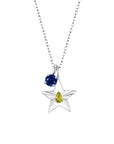 The Star Necklace with 4 Prong Solitaire Pendant WG (4mm) (Aug, Sep) - Eclat by Oui