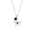 The Star Necklace with 4 Prong Solitaire Pendant WG (4mm) (Dec, Jan) - Eclat by Oui