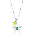 The Star Necklace with 4 Prong Solitaire Pendant WG (4mm) (Dec, Nov) - Eclat by Oui