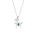 The Star Necklace with 4 Prong Solitaire Pendant WG (4mm) (Dec, Oct) - Eclat by Oui