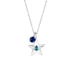 The Star Necklace with 4 Prong Solitaire Pendant WG (4mm) (Dec, Sep) - Eclat by Oui