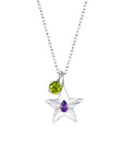 The Star Necklace with 4 Prong Solitaire Pendant WG (4mm) (Feb, Aug) - Eclat by Oui