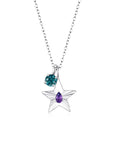 The Star Necklace with 4 Prong Solitaire Pendant WG (4mm) (Feb, Dec) - Eclat by Oui
