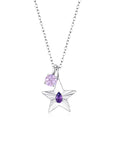 The Star Necklace with 4 Prong Solitaire Pendant WG (4mm) (Feb, Jun) - Eclat by Oui
