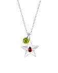 The Star Necklace with 4 Prong Solitaire Pendant WG (4mm) (Jan, Aug) - Eclat by Oui
