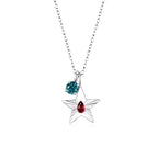 The Star Necklace with 4 Prong Solitaire Pendant WG (4mm) (Jan, Dec) - Eclat by Oui
