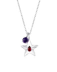 The Star Necklace with 4 Prong Solitaire Pendant WG (4mm) (Jan, Feb) - Eclat by Oui