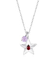 The Star Necklace with 4 Prong Solitaire Pendant WG (4mm) (Jan, Jun) - Eclat by Oui