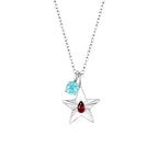 The Star Necklace with 4 Prong Solitaire Pendant WG (4mm) (Jan, Mar) - Eclat by Oui
