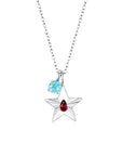 The Star Necklace with 4 Prong Solitaire Pendant WG (4mm) (Jan, Mar) - Eclat by Oui