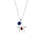 The Star Necklace with 4 Prong Solitaire Pendant WG (4mm) (Jan, Sep) - Eclat by Oui