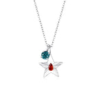 The Star Necklace with 4 Prong Solitaire Pendant WG (4mm) (Jul, Dec) - Eclat by Oui