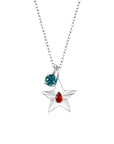 The Star Necklace with 4 Prong Solitaire Pendant WG (4mm) (Jul, Dec) - Eclat by Oui