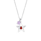The Star Necklace with 4 Prong Solitaire Pendant WG (4mm) (Jul, Jun) - Eclat by Oui