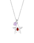 The Star Necklace with 4 Prong Solitaire Pendant WG (4mm) (Jul, Jun) - Eclat by Oui