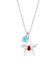 The Star Necklace with 4 Prong Solitaire Pendant WG (4mm) (Jul, Mar) - Eclat by Oui