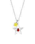 The Star Necklace with 4 Prong Solitaire Pendant WG (4mm) (Jul, Nov) - Eclat by Oui