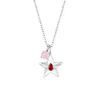 The Star Necklace with 4 Prong Solitaire Pendant WG (4mm) (Jul, Oct) - Eclat by Oui