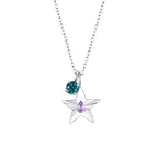 The Star Necklace with 4 Prong Solitaire Pendant WG (4mm) (Jun, Dec) - Eclat by Oui