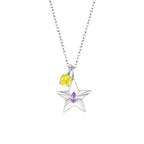 The Star Necklace with 4 Prong Solitaire Pendant WG (4mm) (Jun, Nov) - Eclat by Oui
