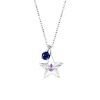 The Star Necklace with 4 Prong Solitaire Pendant WG (4mm) (Jun, Sep) - Eclat by Oui