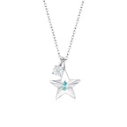 The Star Necklace with 4 Prong Solitaire Pendant WG (4mm) (Mar, Apr) - Eclat by Oui