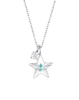 The Star Necklace with 4 Prong Solitaire Pendant WG (4mm) (Mar, Apr) - Eclat by Oui