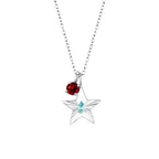 The Star Necklace with 4 Prong Solitaire Pendant WG (4mm) (Mar, Jan) - Eclat by Oui
