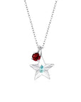 The Star Necklace with 4 Prong Solitaire Pendant WG (4mm) (Mar, Jan) - Eclat by Oui