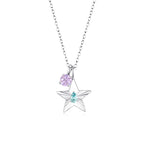 The Star Necklace with 4 Prong Solitaire Pendant WG (4mm) (Mar, Jun) - Eclat by Oui