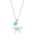 The Star Necklace with 4 Prong Solitaire Pendant WG (4mm) (Mar, Mar) - Eclat by Oui