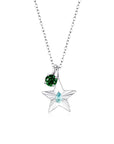The Star Necklace with 4 Prong Solitaire Pendant WG (4mm) (Mar, May) - Eclat by Oui