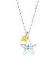 The Star Necklace with 4 Prong Solitaire Pendant WG (4mm) (Mar, Nov) - Eclat by Oui