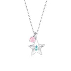 The Star Necklace with 4 Prong Solitaire Pendant WG (4mm) (Mar, Oct) - Eclat by Oui