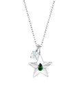 The Star Necklace with 4 Prong Solitaire Pendant WG (4mm) (May, Apr) - Eclat by Oui
