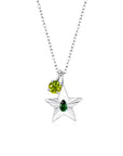 The Star Necklace with 4 Prong Solitaire Pendant WG (4mm) (May, Aug) - Eclat by Oui