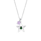 The Star Necklace with 4 Prong Solitaire Pendant WG (4mm) (May, Jun) - Eclat by Oui