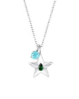 The Star Necklace with 4 Prong Solitaire Pendant WG (4mm) (May, Mar) - Eclat by Oui