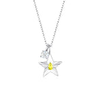 The Star Necklace with 4 Prong Solitaire Pendant WG (4mm) (Nov, Apr) - Eclat by Oui
