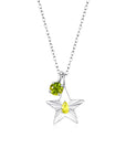 The Star Necklace with 4 Prong Solitaire Pendant WG (4mm) (Nov, Aug) - Eclat by Oui